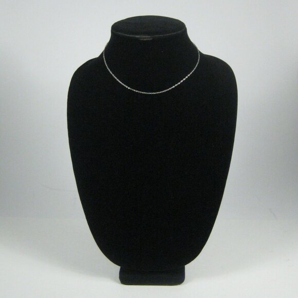 Necklace Chain 15 In Silvertone Delicate Metal Jewelry Unisex Choker Collar - Picture 3 of 6